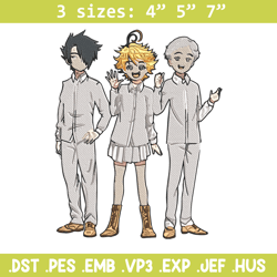 emma friends embroidery design, promised neverland embroidery, embroidery file, anime embroidery, digital download