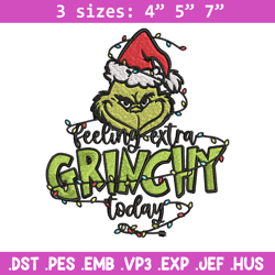 feeling extra grinch today embroidery design, grinch christmas embroidery, grinch design, logo shirt, digital download.