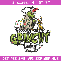 feeling extra grinch today embroidery design, grinch christmas embroidery, grinch design, logo shirt, digital download