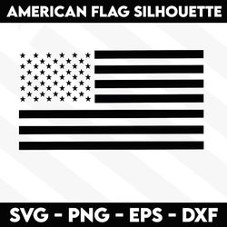 american flag silhouette july 4th happy independence day patriotic flag usa flag black and white svg cut files