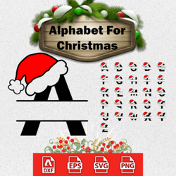 christmas split alphabet svg christmas monogram svg christmas svg cut files christmas capital letters files for cricut