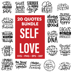 self love svg bundle - personal growth tee bundle - confidence shirt svg for cricut - love yourself shirt svg bundle