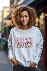 world flags png t-shirt cool travel flag international tee learning kids graphic world geography clothing