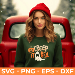 creep it real svg creep it real png retro ghost pumpkin halloween svg halloween shirt ghost shirt sublimation cut files