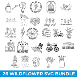 flower svg bundle wildflower svg bundle floral svg stay wild svg wild flower svg floral frame svg png shirt svg cut file