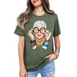 iris apfel rip rememberance 2024 fashion icon apfel fan gift trying out new thing trendy retro unisex trending shirt