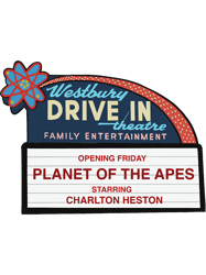 drivein movie planet of the apes marquee