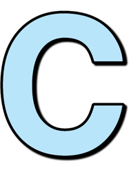 blue letter c