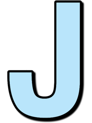 blue letter j