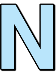 blue letter n