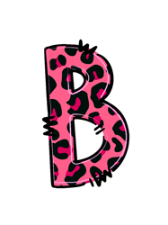 letter b pink leopard