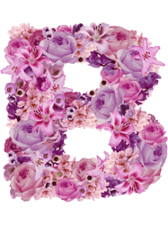 letter bpink flower patternletter arttypography