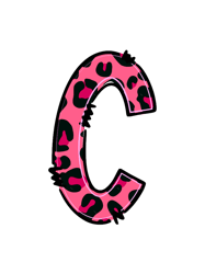 letter c pink leopard