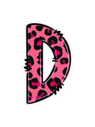 letter d pink leopard