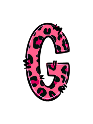 letter g pink leopard