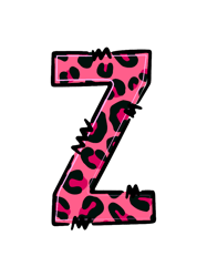 letter z pink leopard
