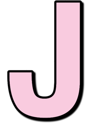 pink letter j