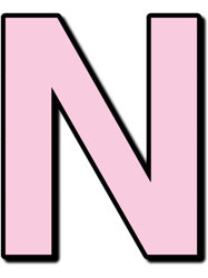 pink letter n