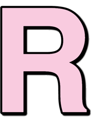 pink letter r active