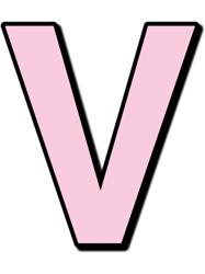 pink letter v