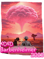xoxo barbenheimer 2023 pink letters w explosion