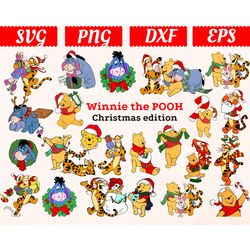 digital download, winnie the pooh svg, winnie the pooh christmas svg, winnie the pooh clipart