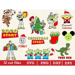 big svg bundle, digital download, toy story svg, toy story christmas svg, toy story christmas clipart