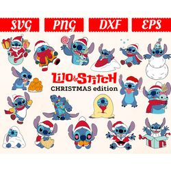 big svg bundle, digital download, lilo and stitch christmas svg, lilo and stitch svg, lilo and stitch christmas clipart