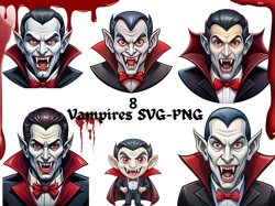 vampires svg collection - instant download of 8 vampire graphics. cute vampire clipart pack.