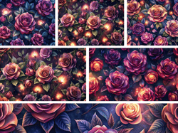 roses seamless pattern 6 png, goth roses seamless pattern, 3d seamless pattern, flower seamless, instant download