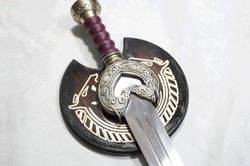 handcrafted herugrim swords, forged for king theoden, lord of the rings collection replica sword, gift for dad, war axe,