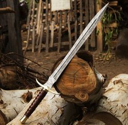 hand forged damascus steel viking sword, damascus steel vikings sword, hand made sword, combat sword, damascus sword