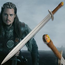 serpent-breath sword of uhtred with leather cover, the last kingdom sword, viking sword, christmas gift for men/him,