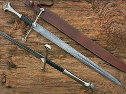 custom hand forged damascus steel viking sword, best quality, battle ready sword, gift for him, wedding gift for husband