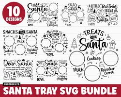 dear santa tray svg bundle, christmas svg, santa tray svg, santa plate svg, santa milk cookies svg,