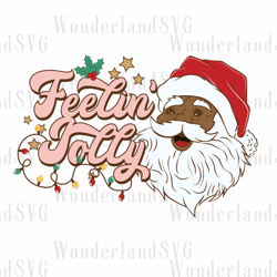 ready to press sublimation transfers | feelin' jolly | dark skin santa claus | christmas | holidays | december