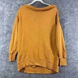 anthropologie pilcro sweater small orange donna boatneck long sleeve pullover