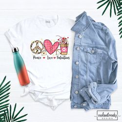 peace love valentines shirt, love valentines t-shirt, valentines family shirt, peace love shirt, christmas shirt