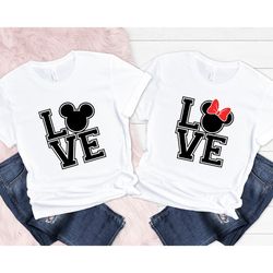 valentine mickey and minnie love shirt, valentine disney characters t-shirt, valentines day shirt, disney matching shirt