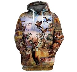 personalized hunting animals hunting deer hunter - 3d printed pullover hoodie