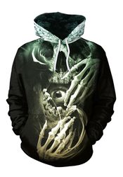 scary dark skull hoodie 3d, personalized all over print hoodie 3d