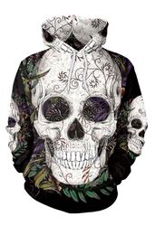 sugar skull hoodie 3d, personalized all over print hoodie 3d