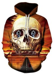 badass skull hoodie 3d, personalized all over print hoodie 3d