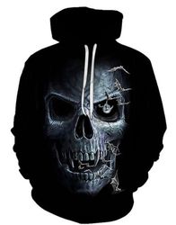 evil skull hoodie 3d, personalized all over print hoodie 3d