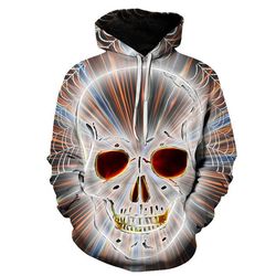 skull design hoodie 3d, personalized all over print hoodie 3d