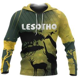 lesotho animal hoodie 3d, personalized all over print hoodie 3d