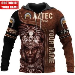 aztec pride mexico leather pattern 3d hoodie 3d, personalized all over print hoodie 3d