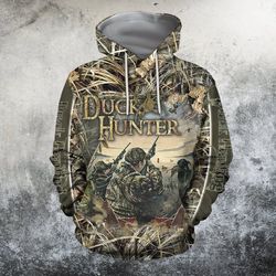 duck hunter hoodie 3d, personalized all over print hoodie 3d