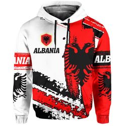 albania flag hoodie 3d, personalized all over print hoodie 3d