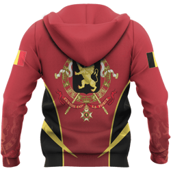 belgium coat of arms rockie hoodie 3d, personalized all over print hoodie 3d